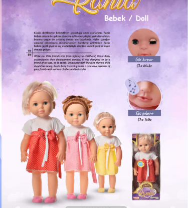 RANİA 3 RENK BEBEK 45 CM