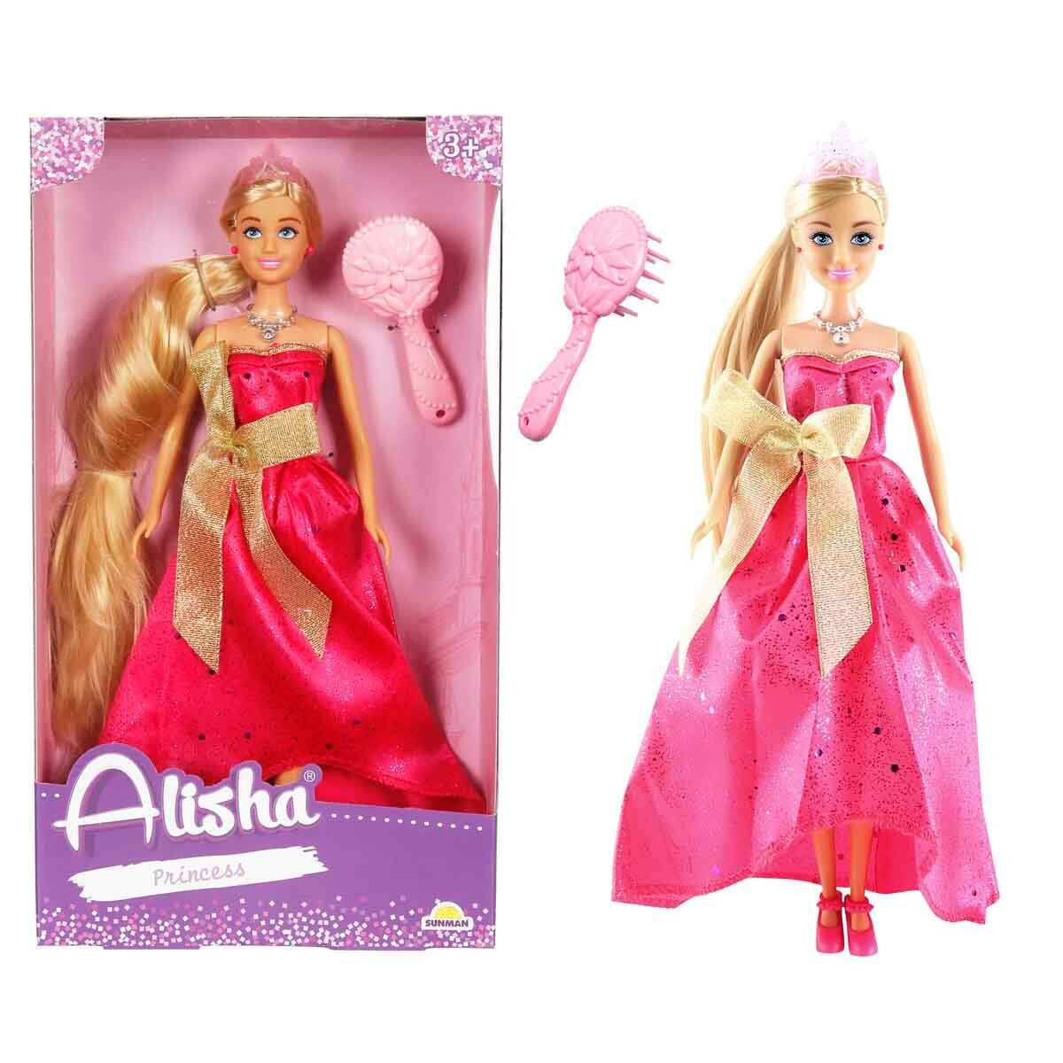 Alisha Uzun Saçlı Prenses Bebek - Pembe Elbise