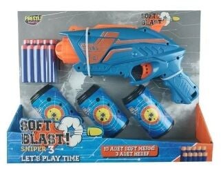 Zapp Toys Sniper-3 Hedefli 10 Mermili Sünger Dart Atan Silah 28 cm