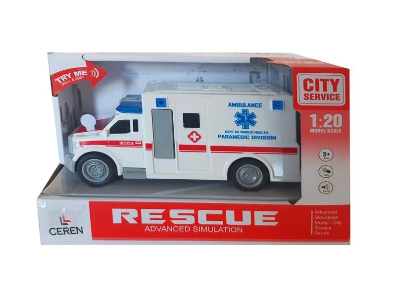 IŞIKLI VE SESLİ SÜRTMELİ AMBULANS 1:20