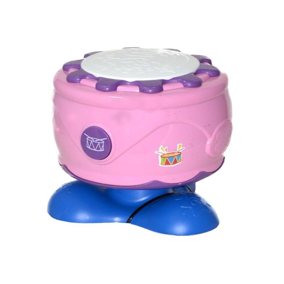 Pilli Işıklı Sesli Kaya Davul Pembe