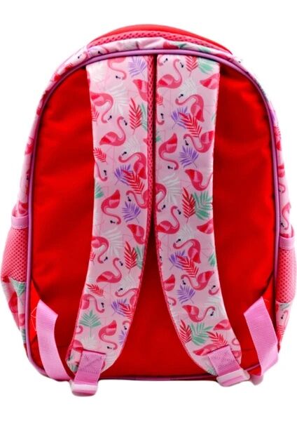 Muggle 2 Bölmeli Flamingo Pembe Okul Sırt Çantası (MU-7211)