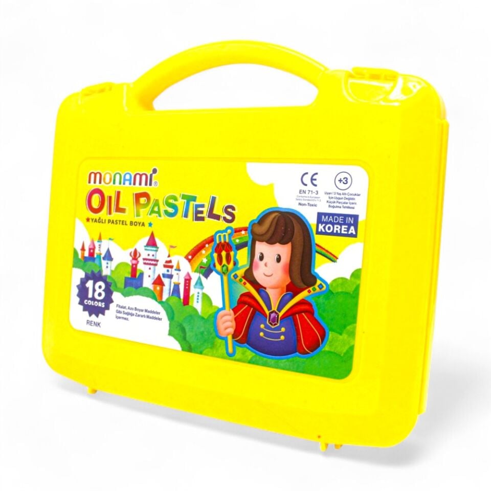 MONAMİ PASTEL BOYA 18 RENK PLASTİK KUTULU
