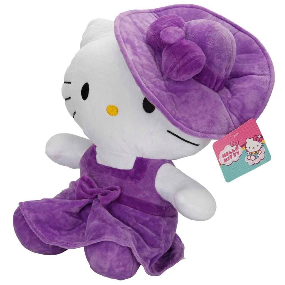 Hello Kitty Şapkalı Peluş  - Mor