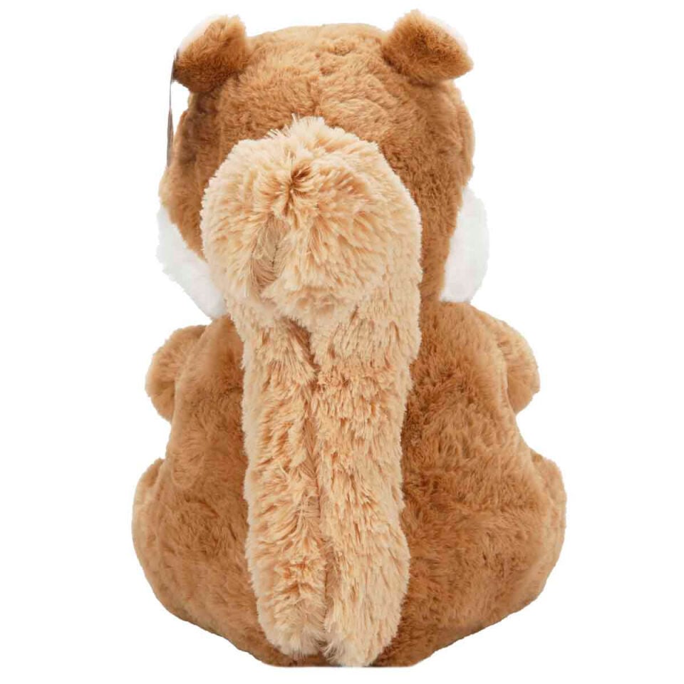 Meşe Palamudu Tutan Sincap Peluş 30 cm - Açık Kahverengi - GRİ