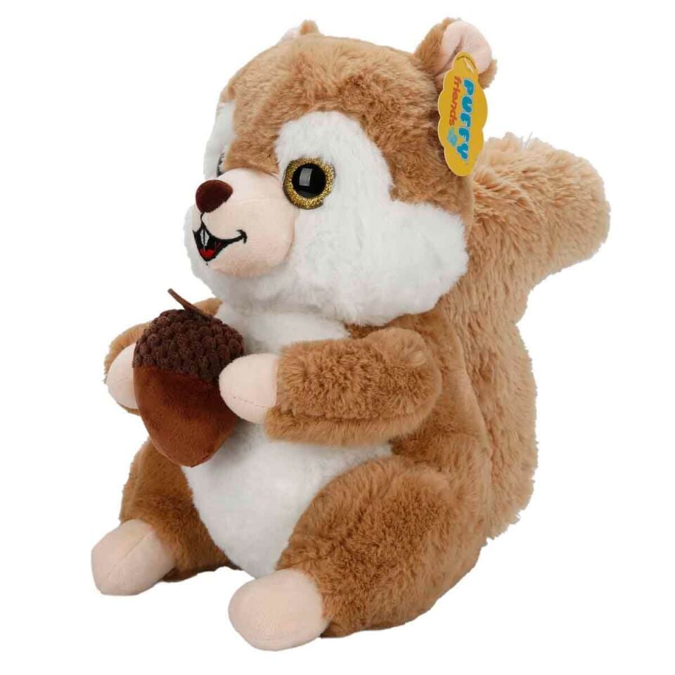 Meşe Palamudu Tutan Sincap Peluş 30 cm - Açık Kahverengi - GRİ
