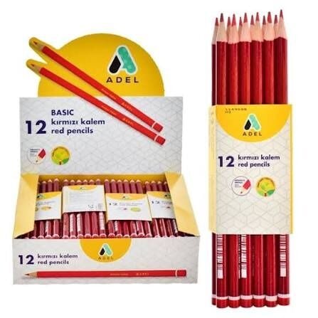 Adel Basic Kırmızı Kopya Kalemi 12 li