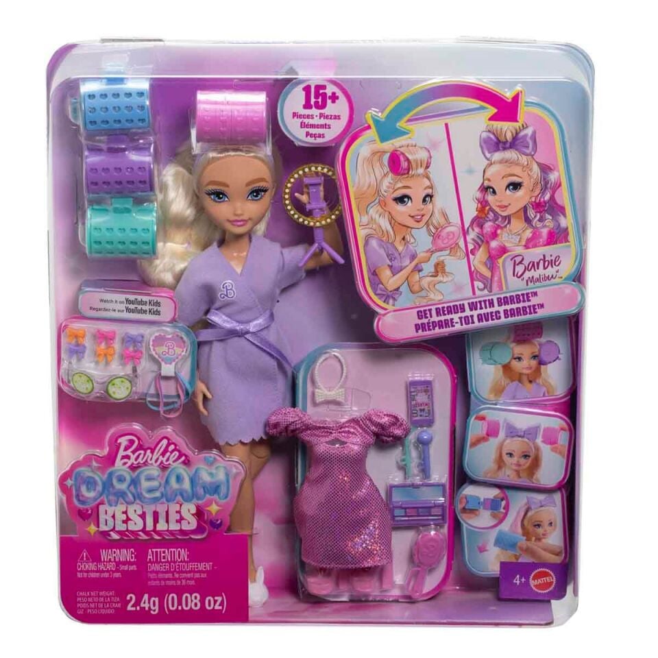 Barbie Dream Besties Barbie ile Hazırlan Malibu Bebek ve Aksesuarları JGG38